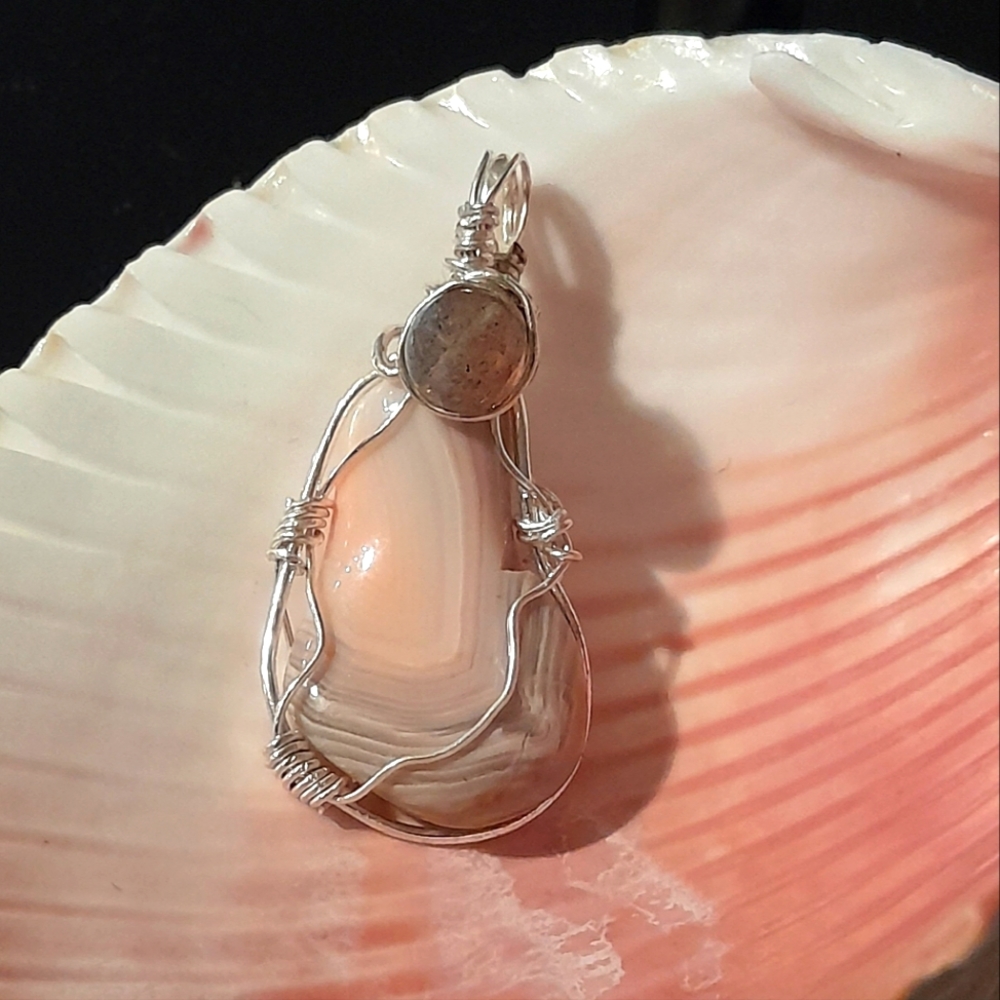 Botswana Agate Pendant Sterling Silver